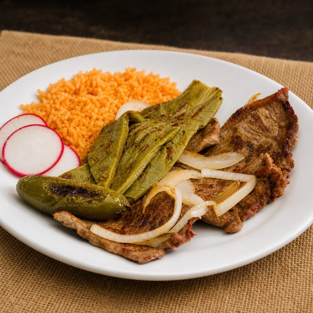 Plato Bistec Con Nopal.